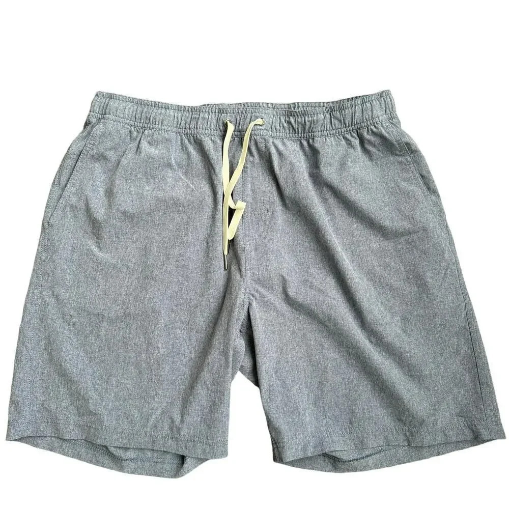 Fair Harbor Mens One Athletic Shorts Size 2XL Gray Solid Logo Drawstring Gym